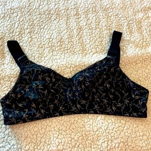 Cherry Blossom black bra wirefree 38C